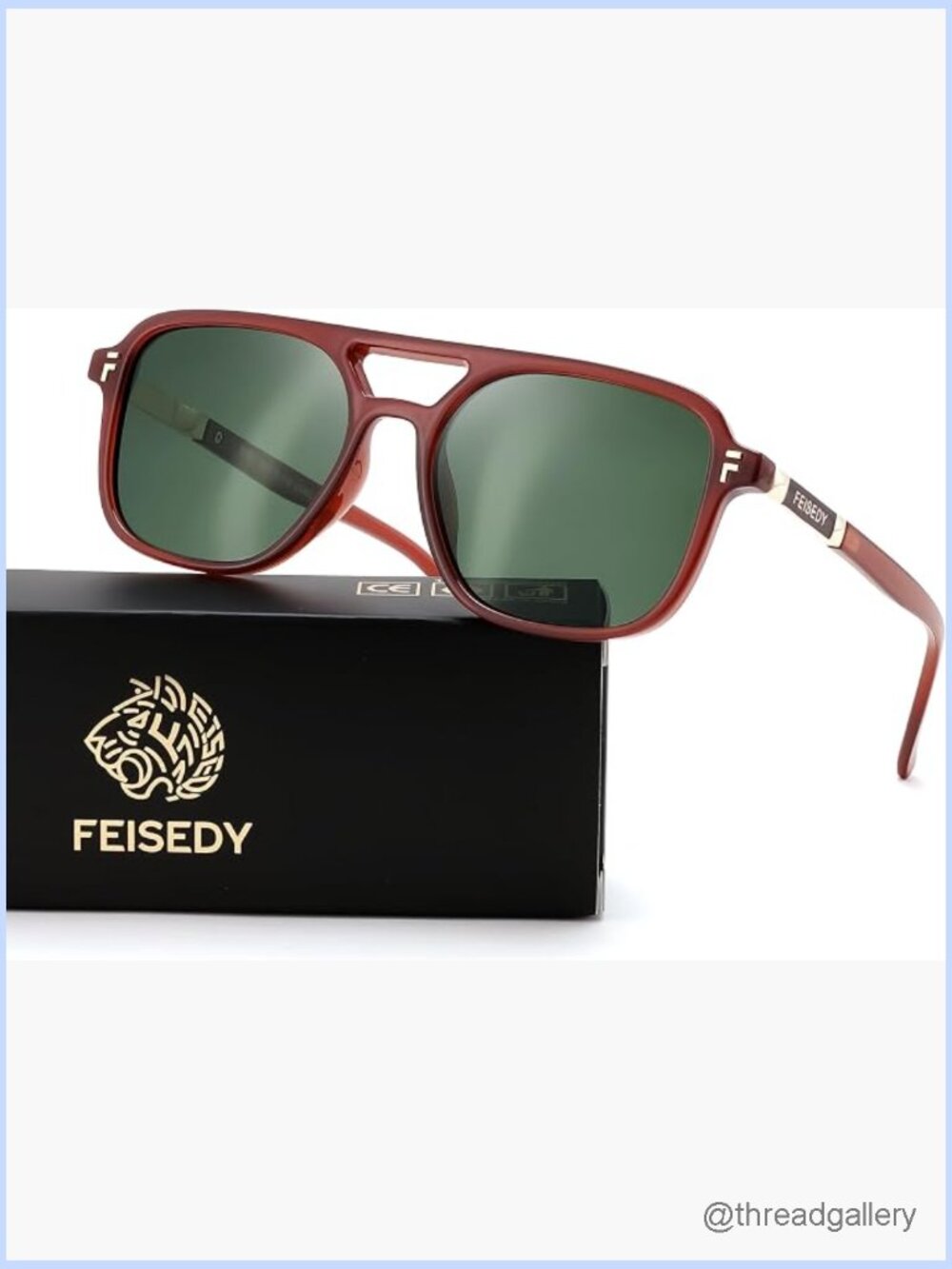 Retro Polarized Square Aviator Sunglasses UV400 Protection